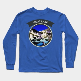 Retro Goat Lake with Beautiful Scenic View For Backpackers Long Sleeve T-Shirt